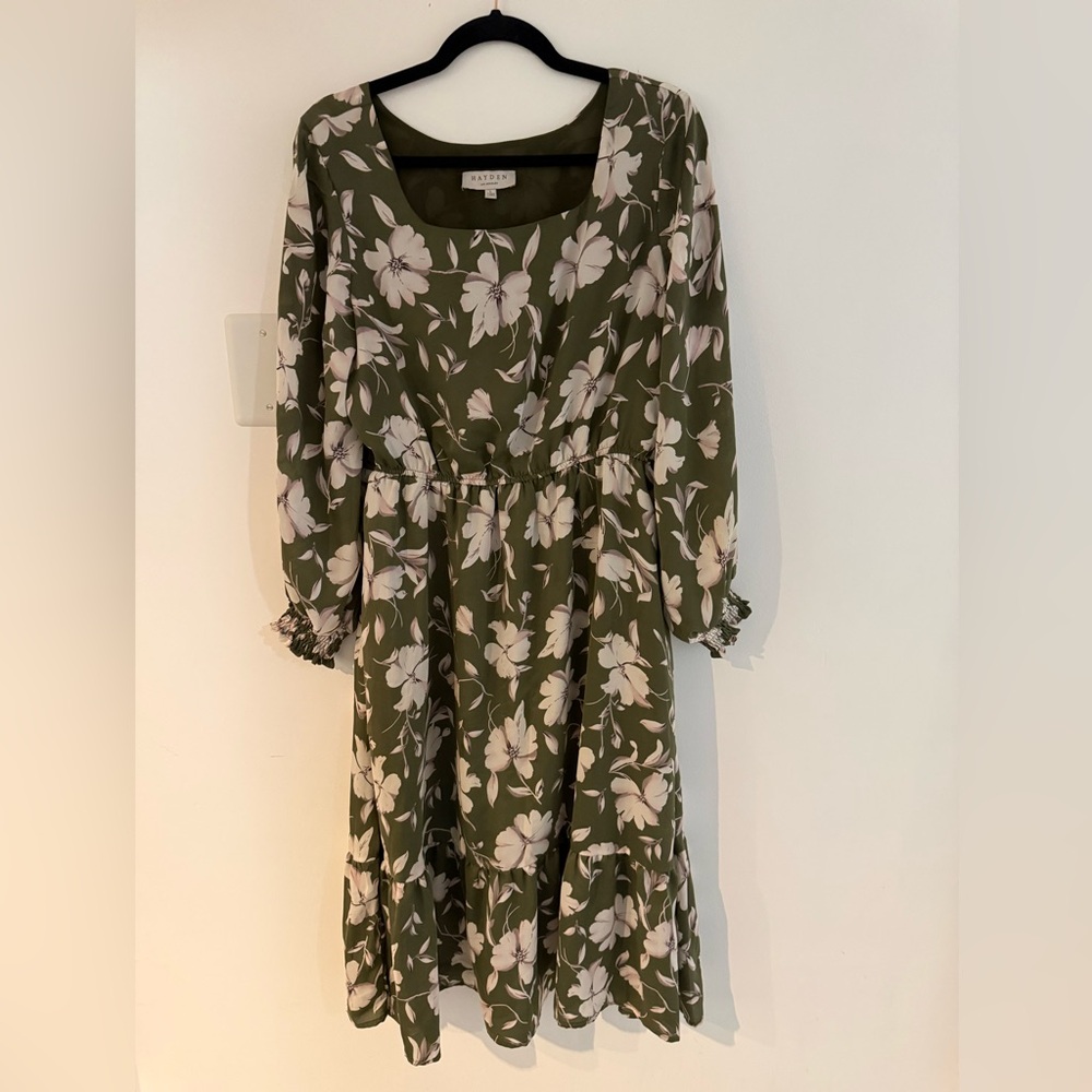 Hayden Olive and Pink Floral Dress